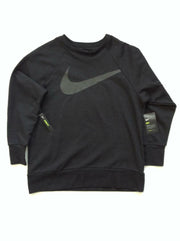 Nike Women's Dry Big Swoosh Black Crew Sweatshirt CD8797-010 Size XS-L Loose Fit