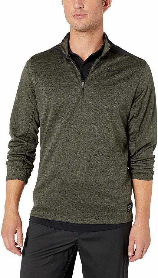 Nike Dry Men's Core Sequoia/Black 1/2-Zip Golf LS Top AR2598-355