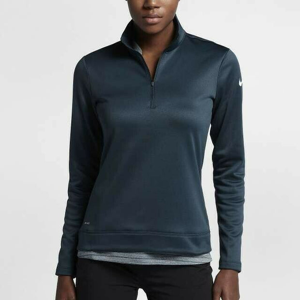 Nike Women's Therma Long-Sleeve Half-Zip Golf Top Armoury Navy/White 855506 454