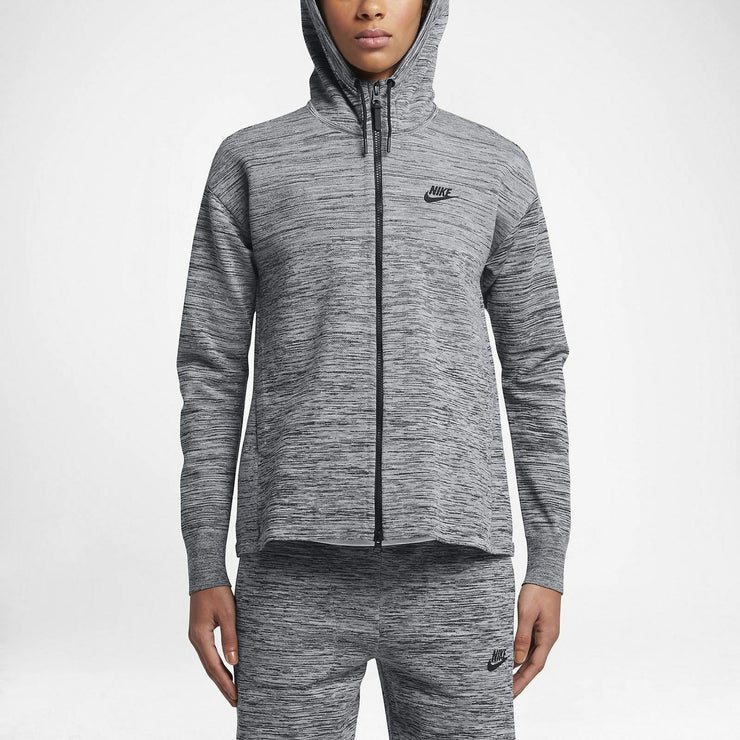 Nike Womens Tech Knit Full Zip Hoodie Jacket Cool Grey Black $250 S-XL