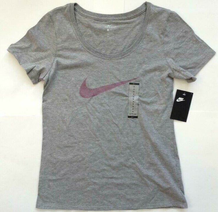 Nike Women's Tee Athletic Cut Scoop Grey Swoosh 940722-063