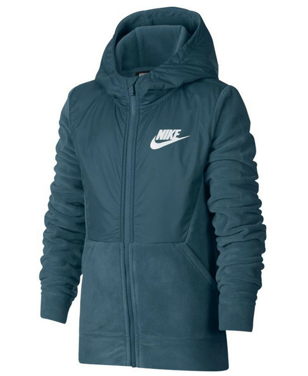 Nike sportswear big kids full zip fleece hoodie NEW Line all season AA0064 468