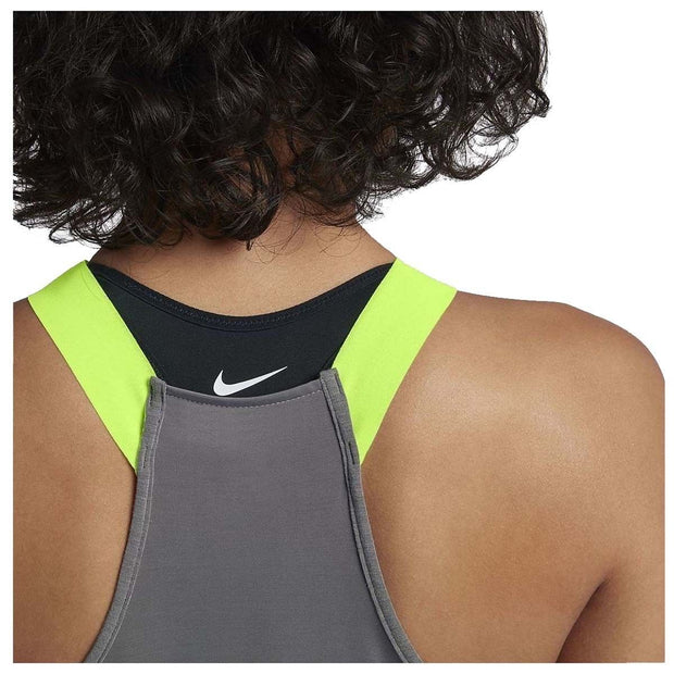 Nike Women's Slim Gym Training Tank Top-Dark Grey/Volt