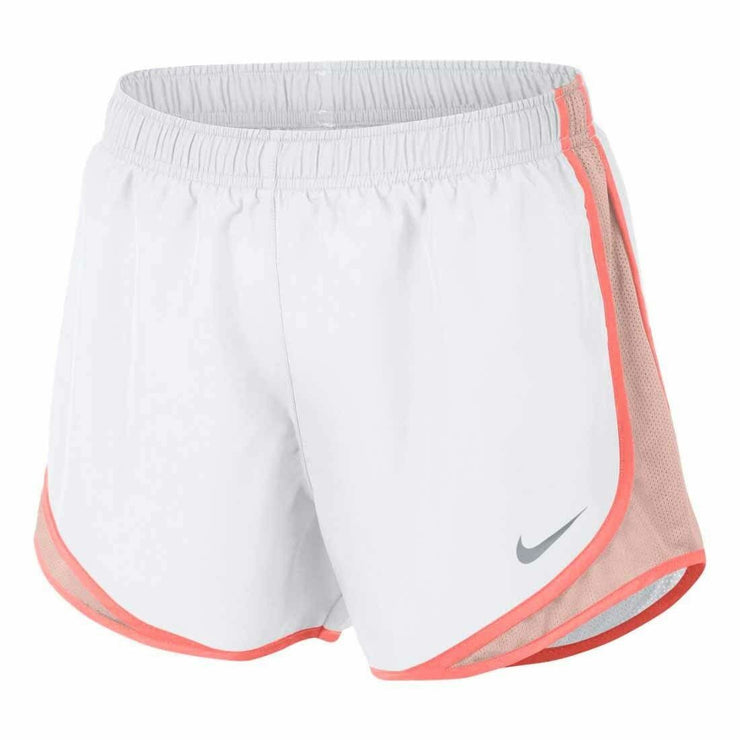 NIKE WOMEN'S WHITE/CRIMSON TINT NIKE TEMPO RUNNING SHORTS