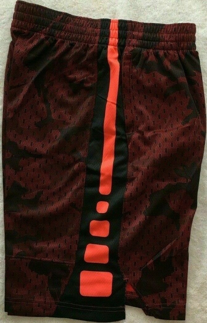 Nike Boys Dry Dri-Fit Elite Stripe Shorts Red/Black/Orange CD7584 618 Multi Size