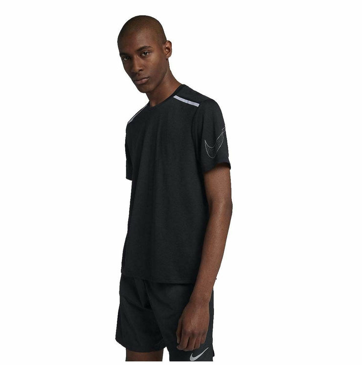 Nike Men's Rise 365 Breathe Just Do It Running Shirt-Black Multiple Sizes