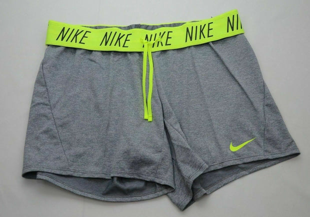 Nike Dri-Fit Training Shorts Grey/Volt Womens Size S-M New with Tags 890470 065