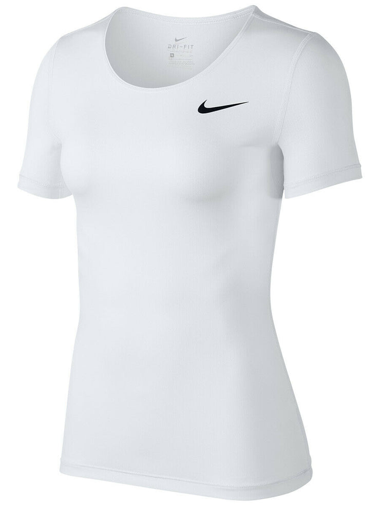 Nike Women's Pro Short Sleeve Cool Top White 903112-100 Multiple Sizes