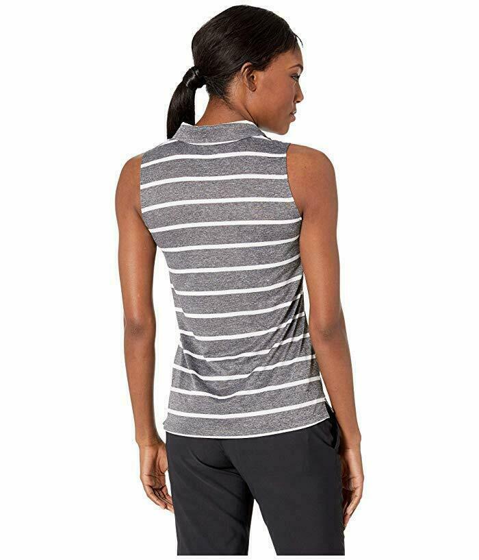 Nike Ladies Dri-Fit Sleeveless Striped Polo AJ8669 010 Multiple Sizes
