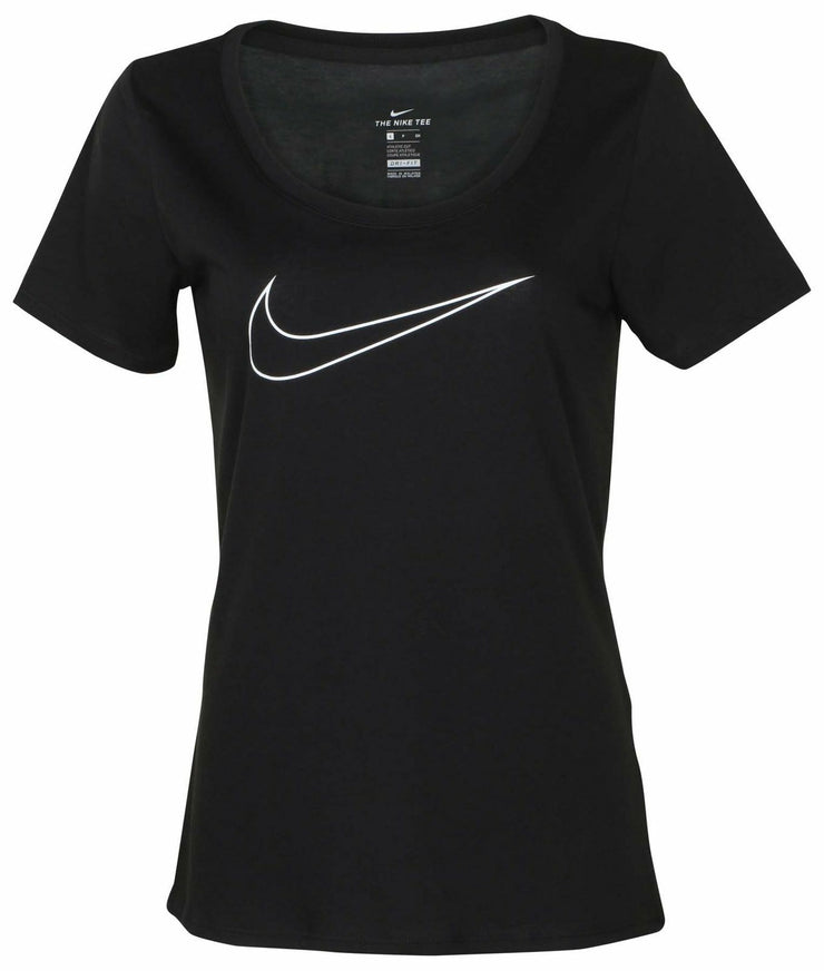 Nike Women's Dri-Fit Just Do It Graphic Scoop Tee-Black