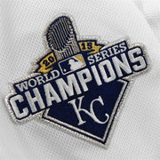 Majestic Lorenzo Cain Kansas City Royals White World Series Champions Gold