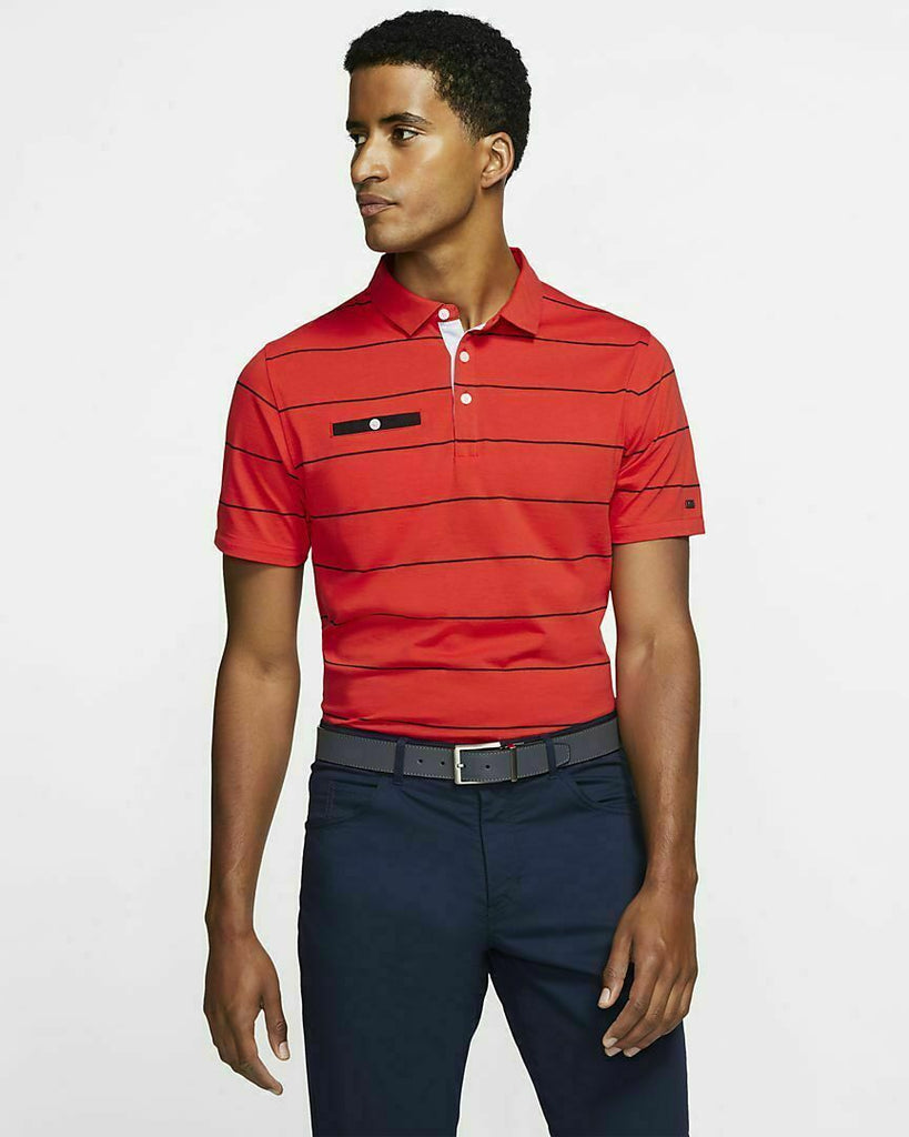 Nike Men's Dri-Fit Player Striped Golf Polo, Small, Blue