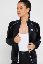 NIKE VELOUR WOMEN JACKET BLACK NWT FULL ZIP CJ4912-010 Multiple Sizes