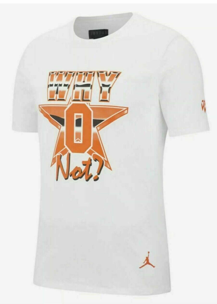 Nike Jordan Russ Why Not T-Shirt White/Orange Msrp $40.00 AV4785-100