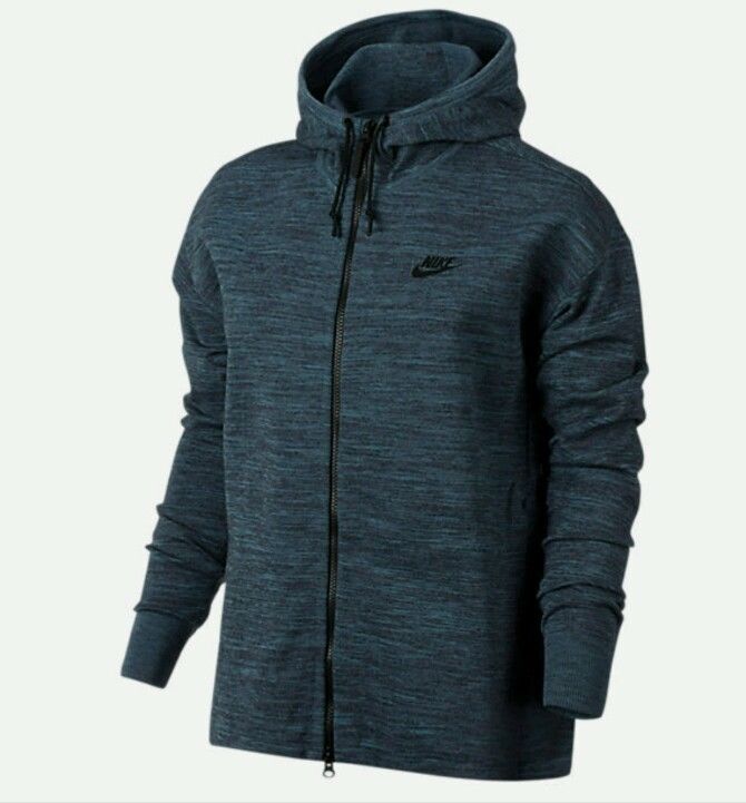 Nike Womens Tech Knit Full Zip Hoodie Jacket Squadron Blue $250 XS-L