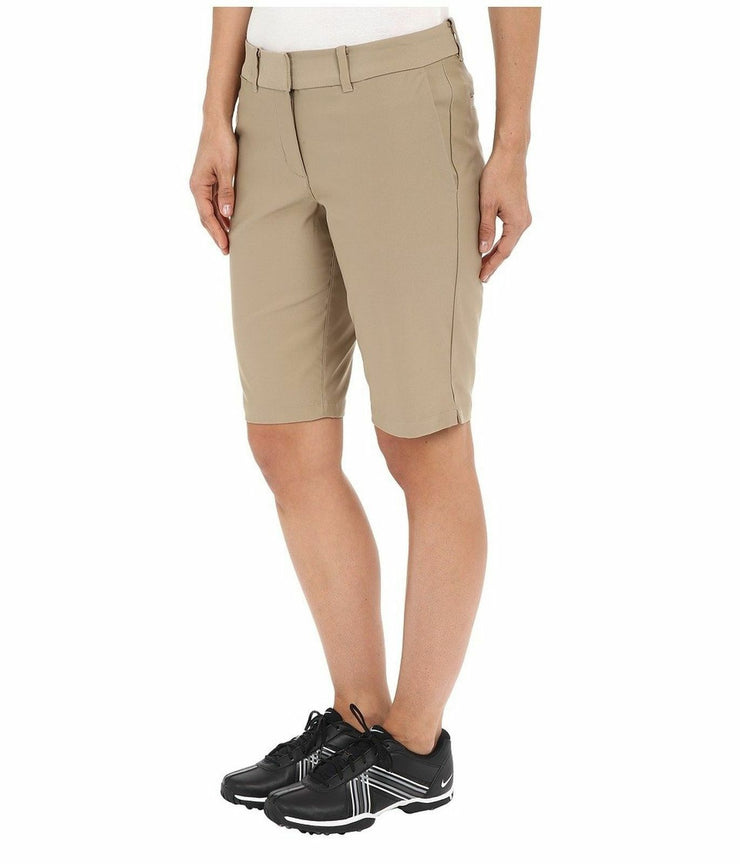 NIKE GOLF REGULAR BERMUDA TOURNAMENT WOMEN'S 11"  SHORTS KHAKI #747135-NWT