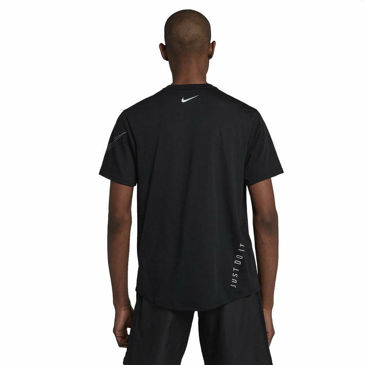 Nike Men's Rise 365 Breathe Just Do It Running Shirt-Black Multiple Sizes