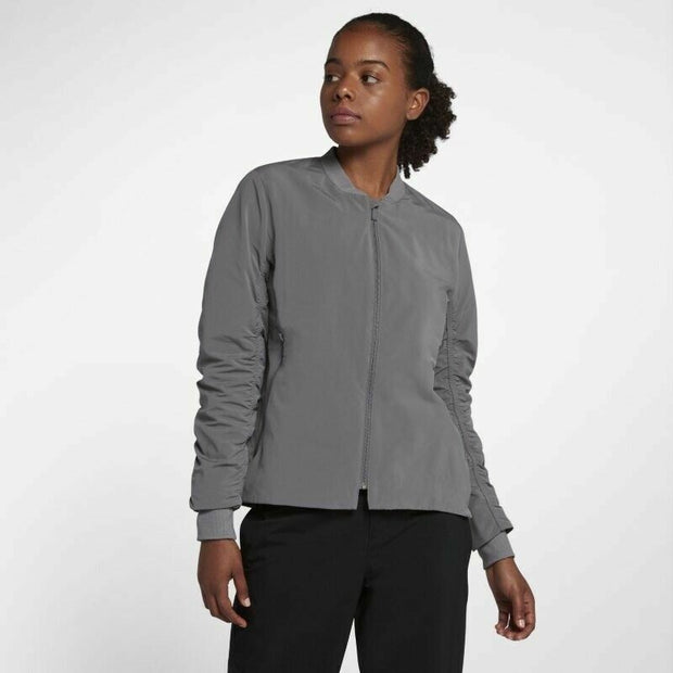 Nike Women's Shield Golf Bomber Jacket (Grey) Medium New 930153 036