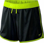 Nike Womens Dri-Fit Stay Cool Mesh 5" Training Shorts Black/Volt 642673 New