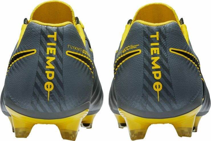 Nike Legend 7 Elite Tiempo FG Soccer Cleats AH7238-008 Grey Yellow Black