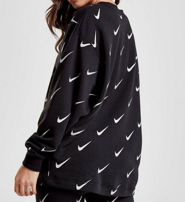 Nike Womens Rally Print Metallic Crewneck Sweatshirt