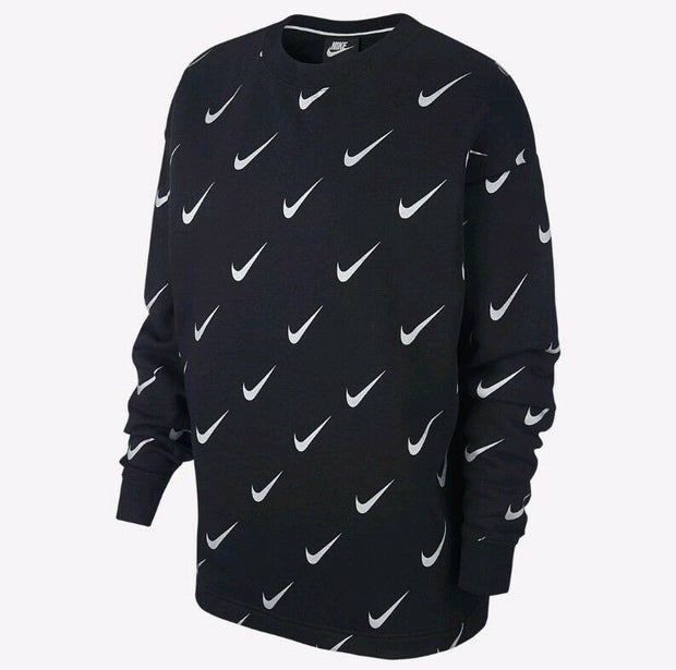 Nike Womens Rally Print Metallic Crewneck Sweatshirt